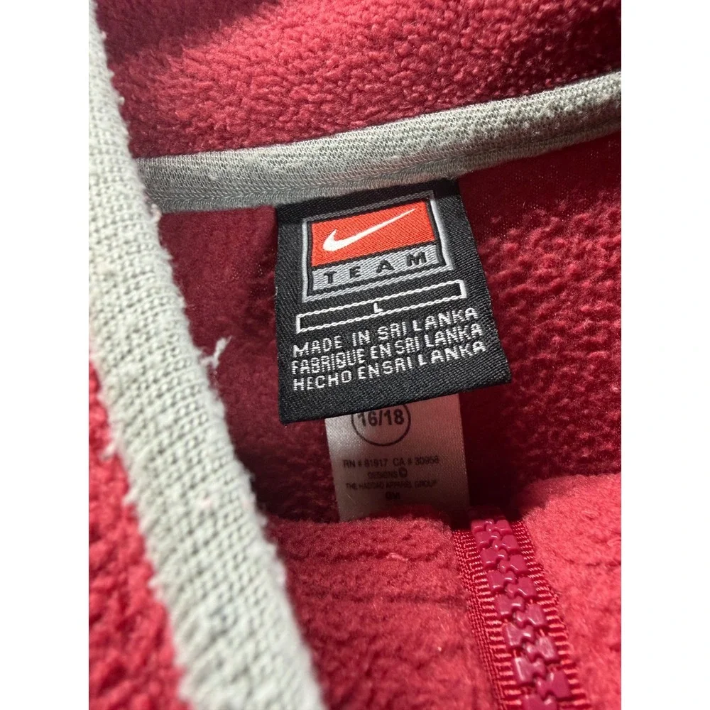 Nike Oklahoma Sooners Kids Large Fleece Quarter Zip Pullover Red OU 16/18